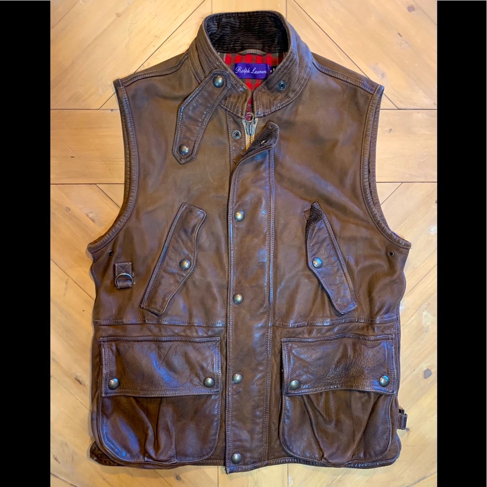 Ralph Lauren Purple Label Leather Vest